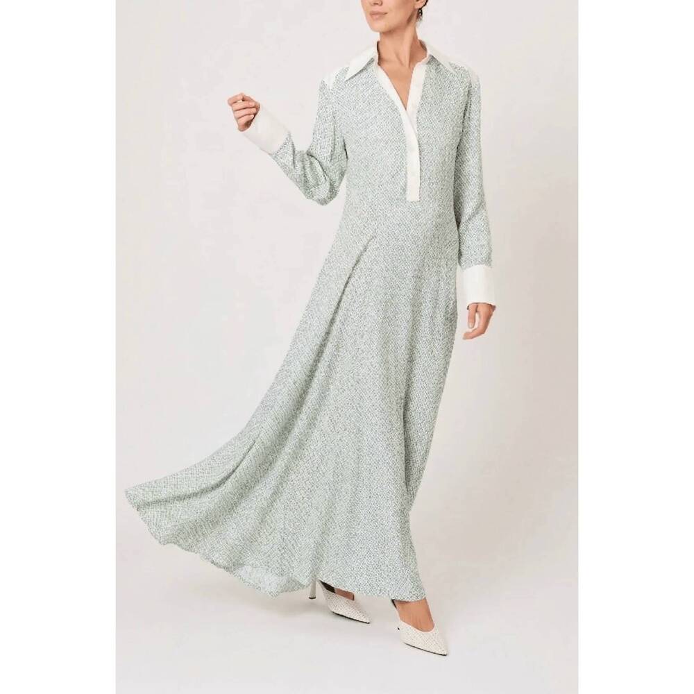 NEW ROSIE ASSOULIN groovy shirtdress in blue/ green